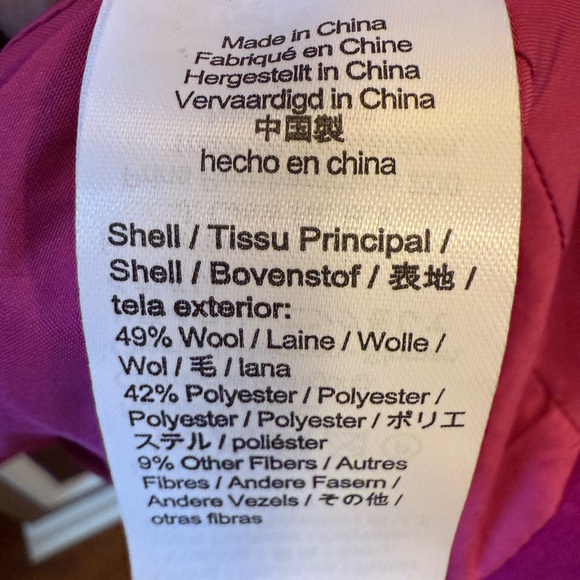 J. Crew Factory Women's Vibrant Pink Wool Coat - Picture 4 of 7